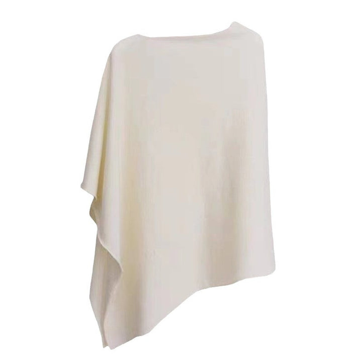 Large merino wool poncho, solid color