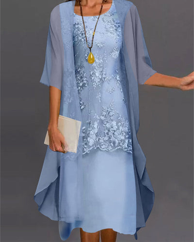 Chic und Stil | Elegant Chiffon Dress In Two Parts