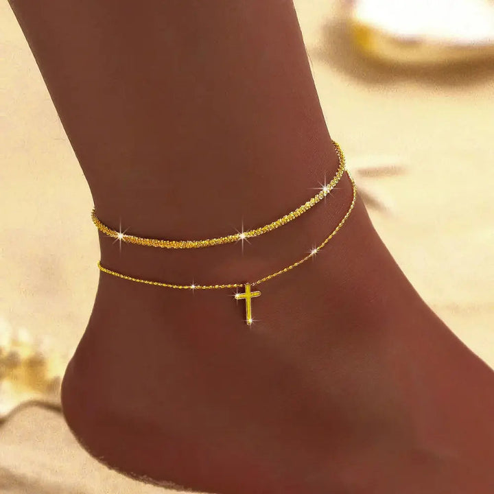Lune London | Chic Silver/Gold Double Ankle Bracelet