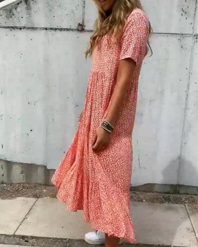 Amarae | Short sleeve dress with floral pattern