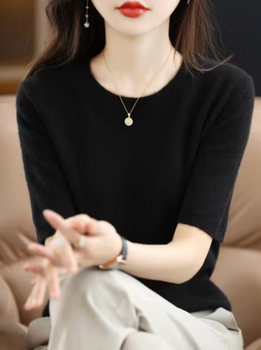 Amarae | Short-Sleeved Wool Sweater