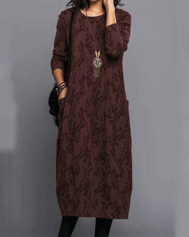 Lune London | Long-Sleeved Pocket Dress with Print