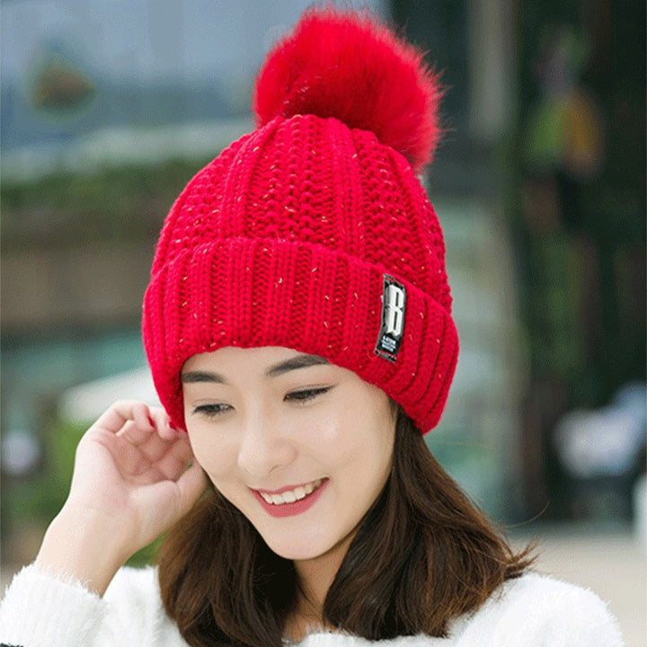 Lined knit beanie and scarf set