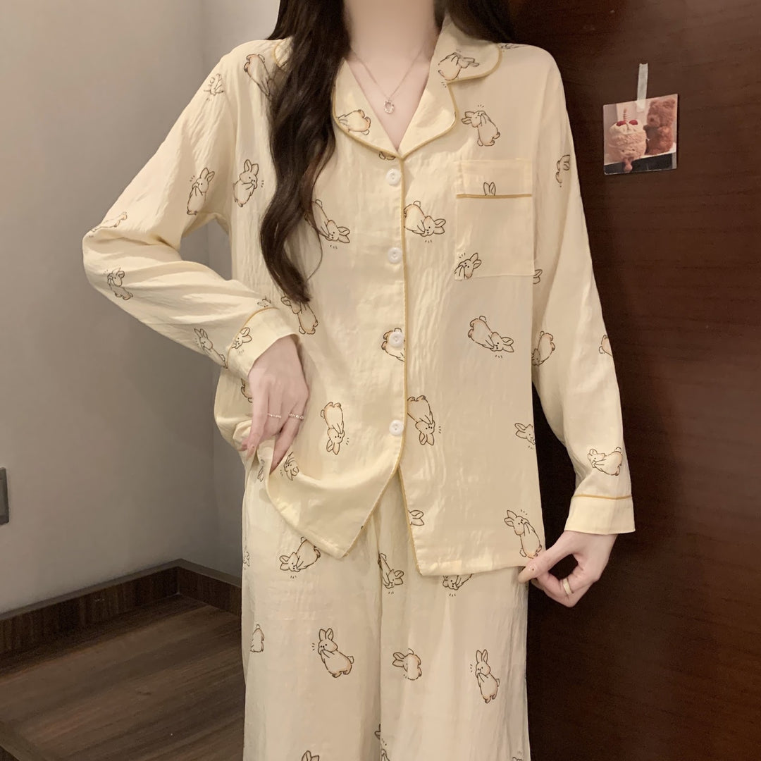 Women's pajamas made of soft cotton, long-sleeved