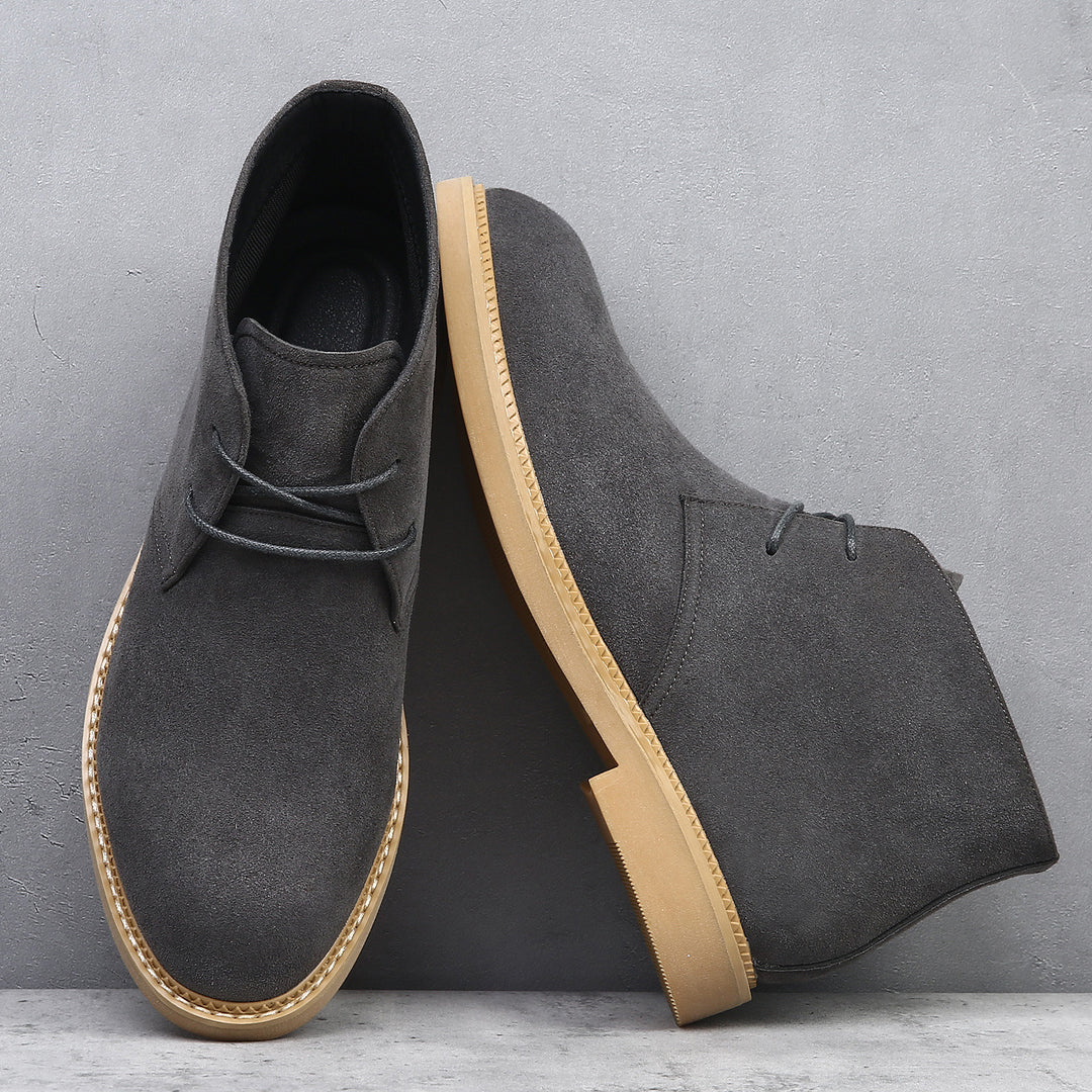 Men's desert boots, suede look, high fit