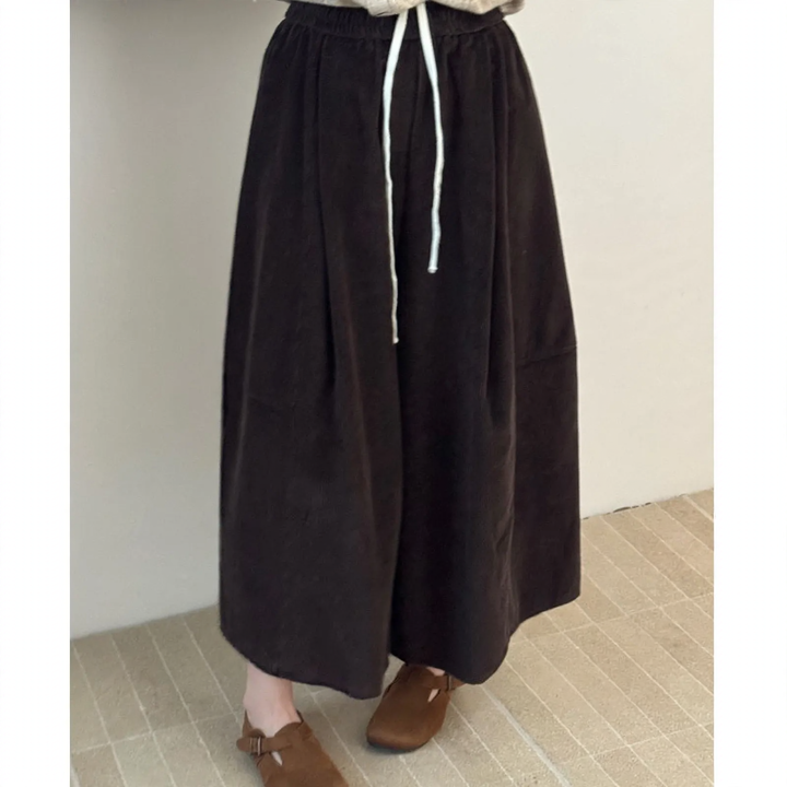 Women's wide-leg corduroy pants, lined