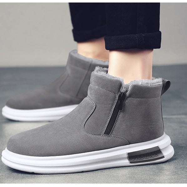 Padded men's winter boots, flat heel, EVA sole