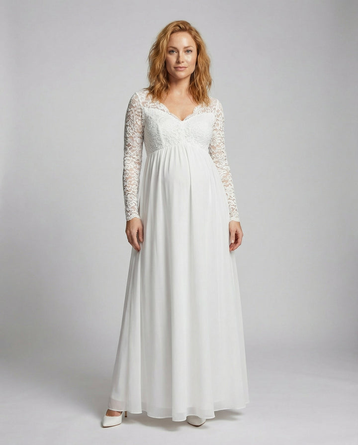Elegant lace maxi dress for pregnant women | Heidi Fashion