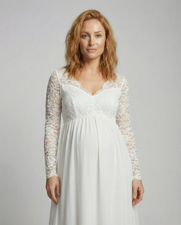 Elegant lace maxi dress for pregnant women | Heidi Fashion