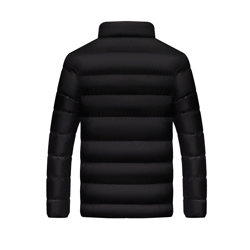 Men's quilted jacket, stand collar, lined, for leisure