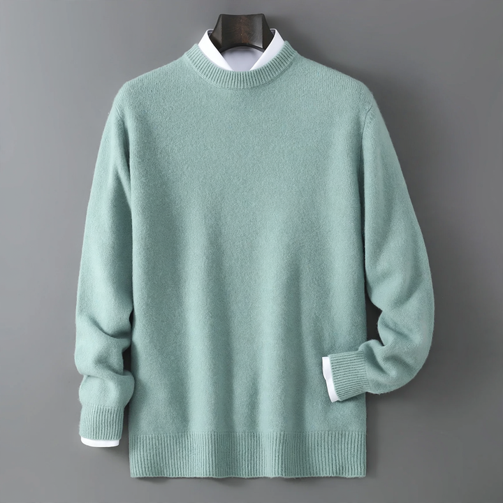 Men's knitted sweater, round neck, loose