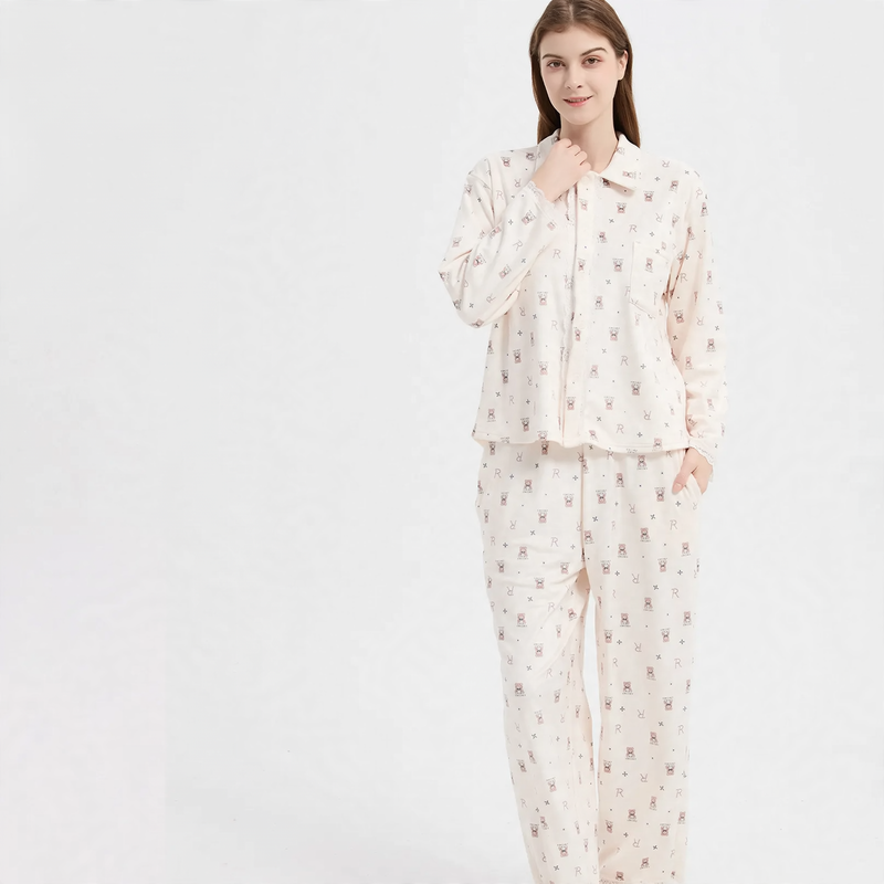 Warmer coral fleece pajama for women, plus sizes