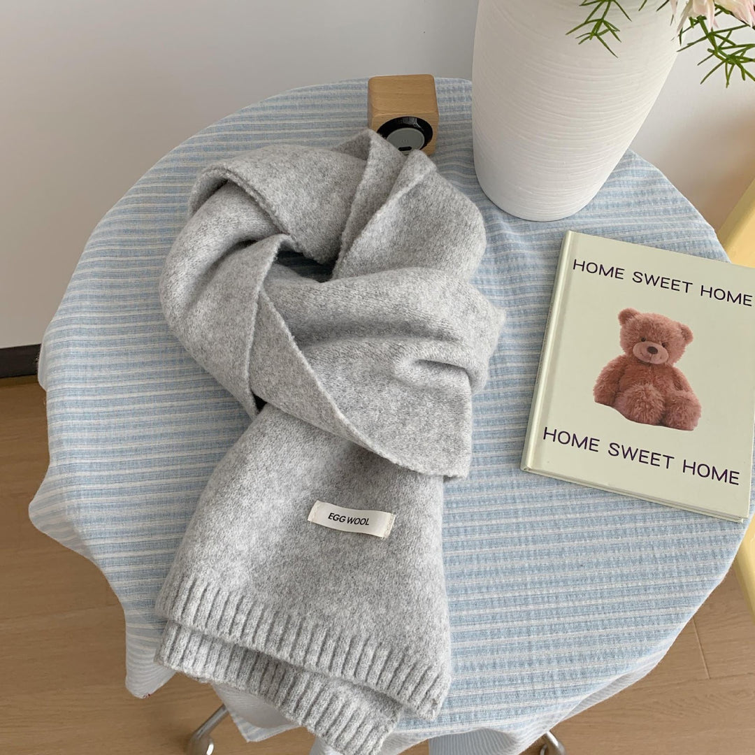Knitted scarf made of wool blend fabric, 160 cm