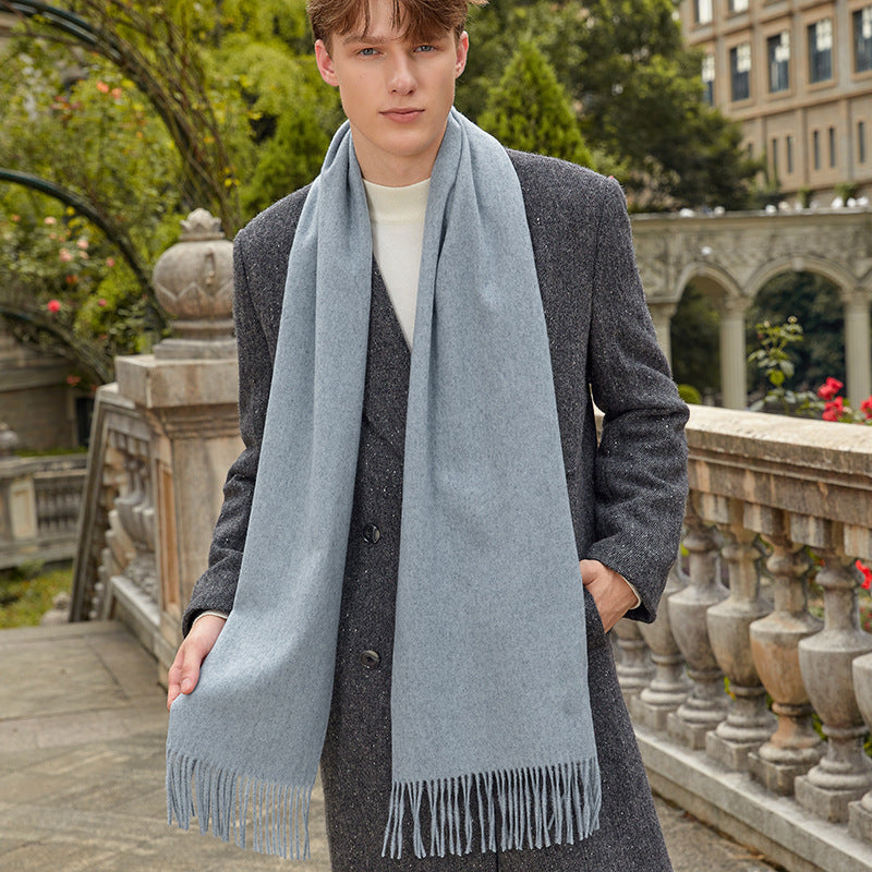 Solid color wool scarf for women and men