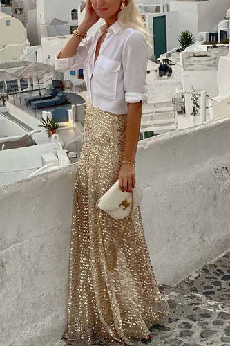 Amarae | Maxi Skirt with Sequins and Elastic Waistband