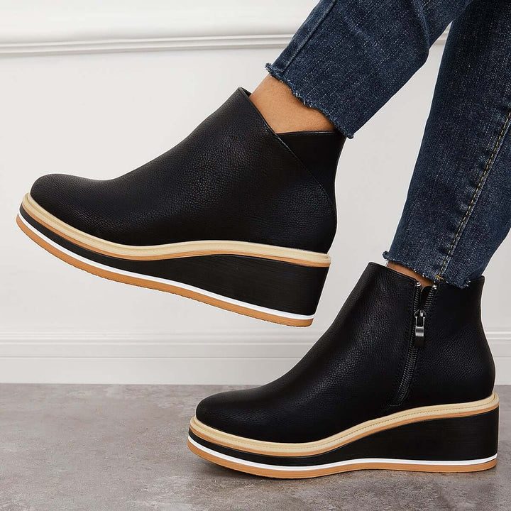 Lune London | Women's ankle boots with platform and side zipper