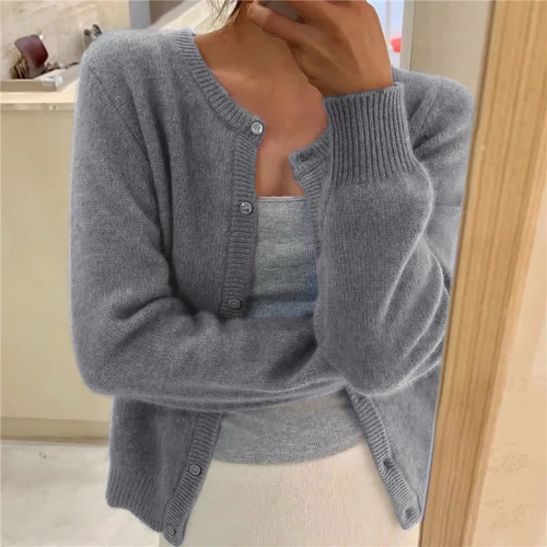 Chic Und Stil | Knit Women's Jacket Solid Color for Comfort