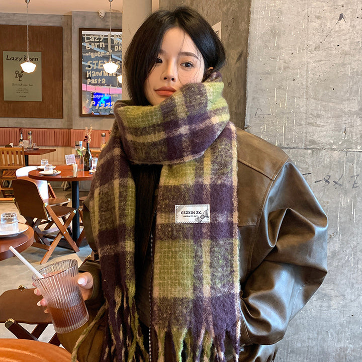 Checkered Scarf, 225 cm