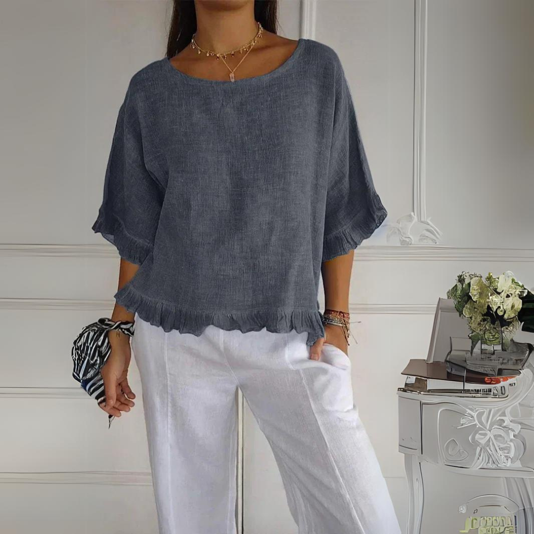 Lune London | Linen shirt with ruffle