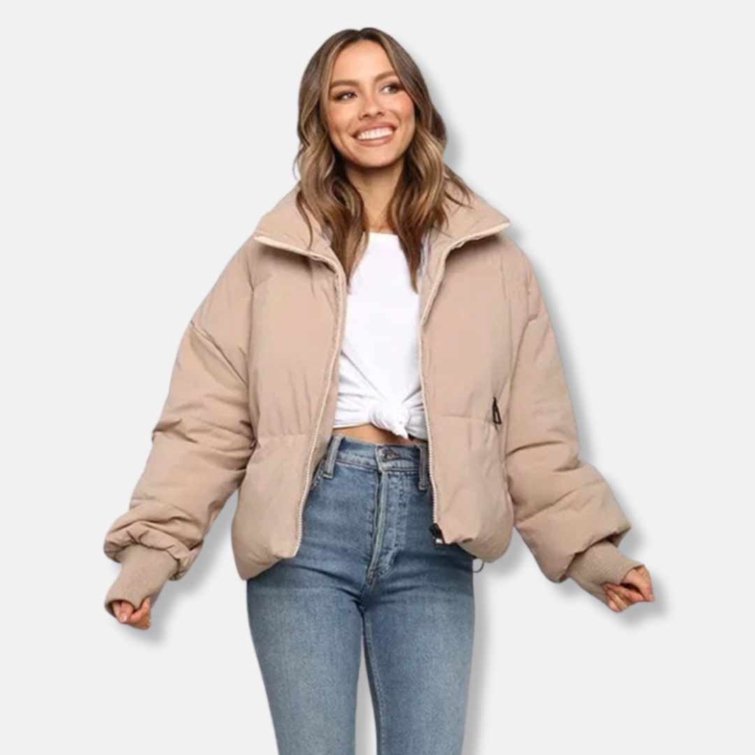 Amarae | Puffer Jacket - Thermal Insulation - Shorter Length - Stand Collar - Ribbed Cuffs