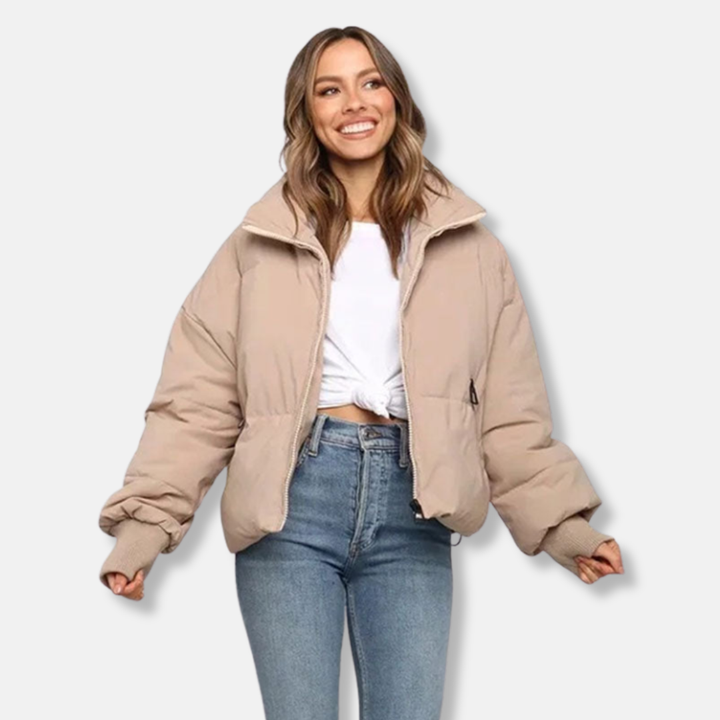 Amarae | Puffer Jacket - Thermal Insulation - Shorter Length - Stand Collar - Ribbed Cuffs