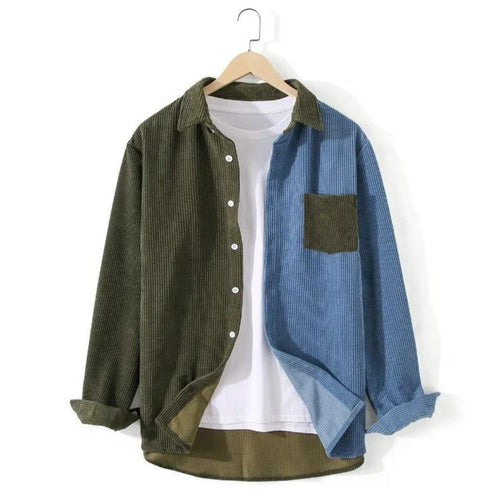 Amarae | Two-Tone Cord Shirt with Contrast Pocket