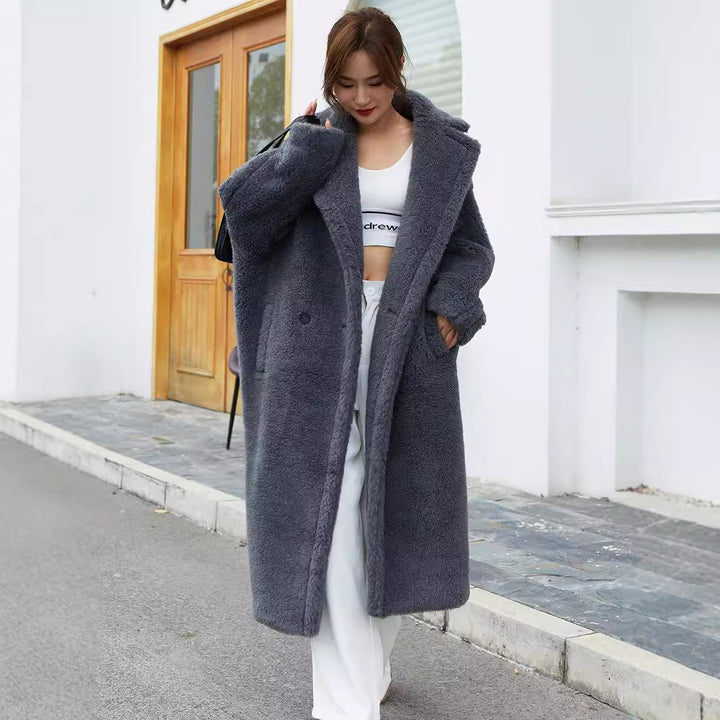 Teddy-Coat, mid-length, Color: Deep Grey