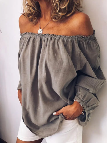 Amarae | Off Shoulder Blouse with Elegant Balloon Sleeves