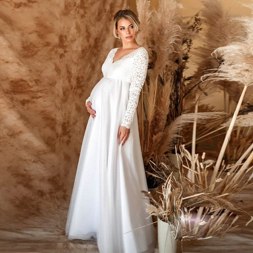 Amarae | Elegant Lace Maxi Dress for Pregnant Women