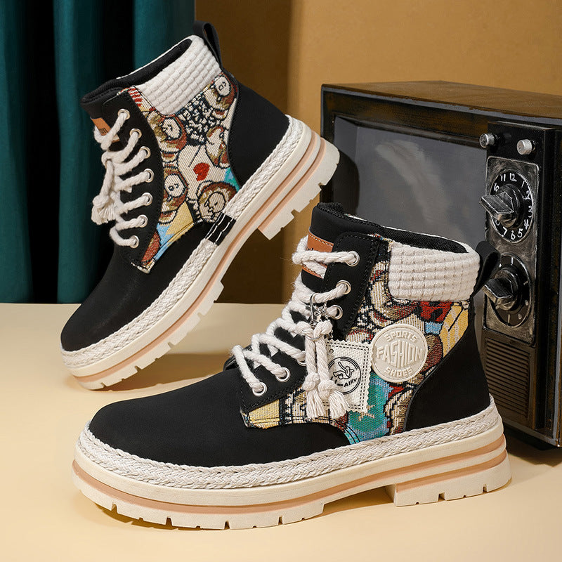 Men's High-Top Boots, PU Upper Material, Non-Slip