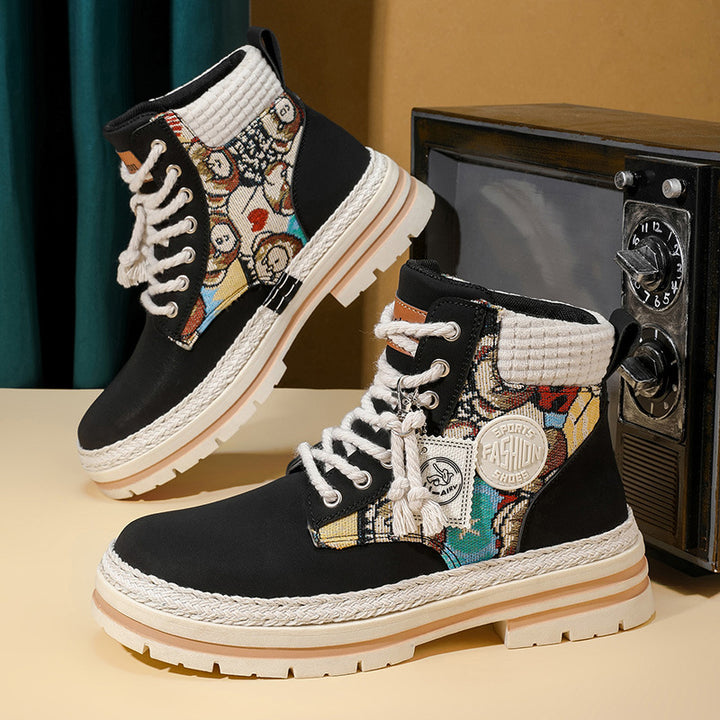 Men's High-Top Boots, PU Upper Material, Non-Slip