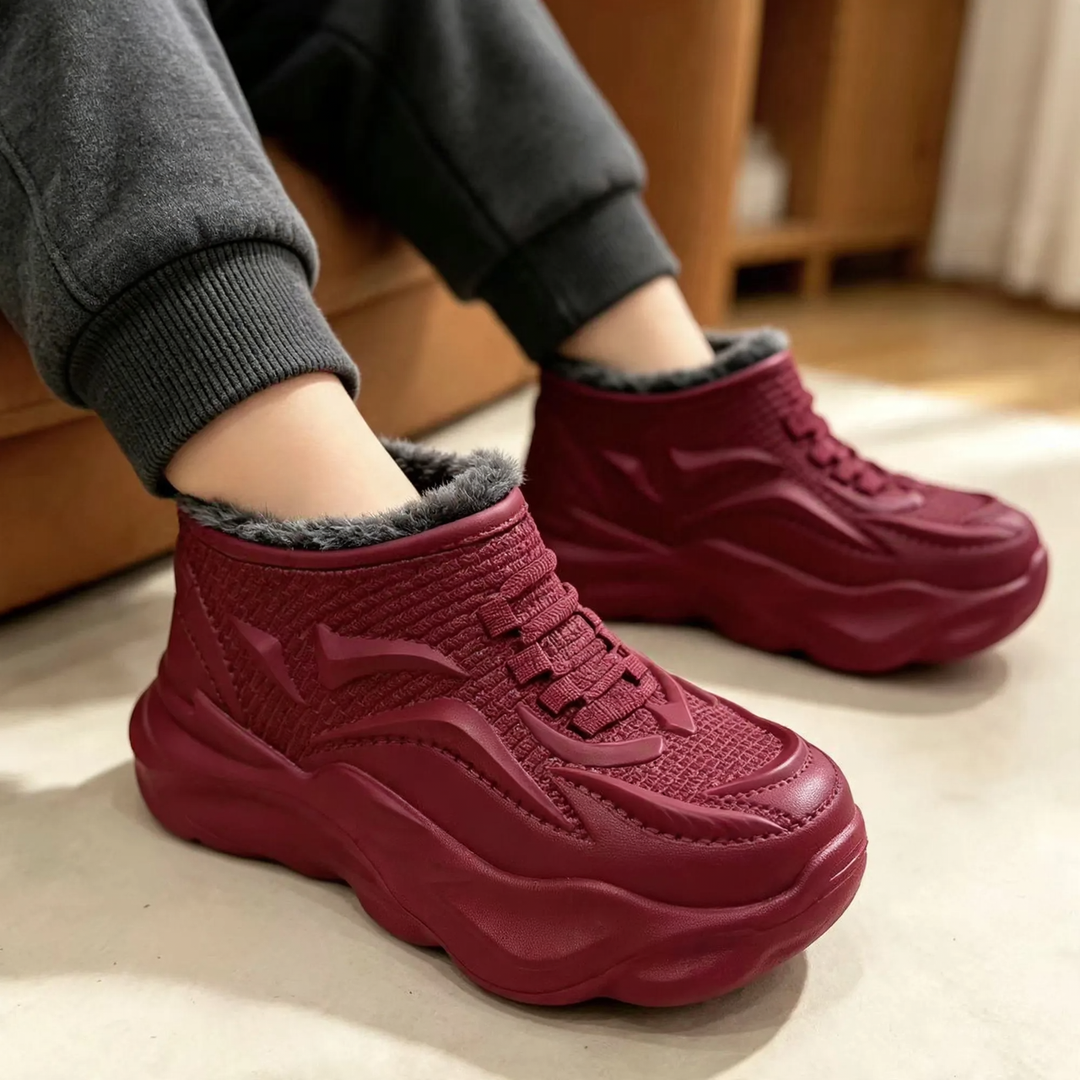 Padded men's winter boots with wedge heel