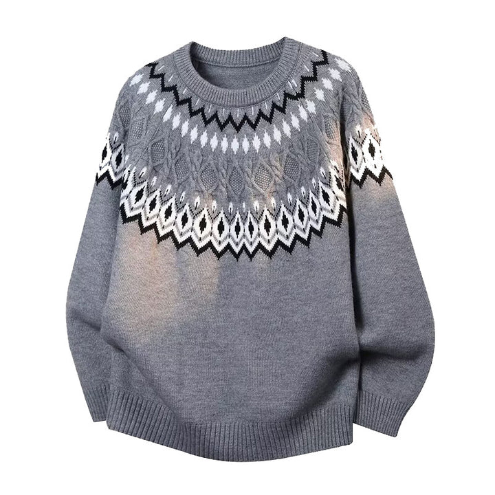 Men's knitted sweater with Fair Isle pattern