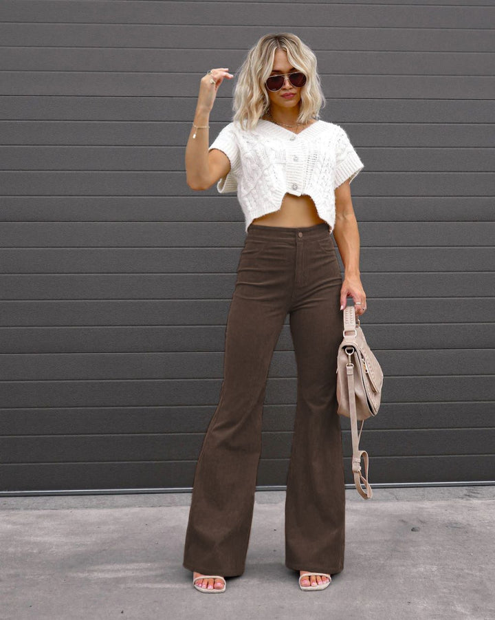 Women's corduroy pants with flared leg