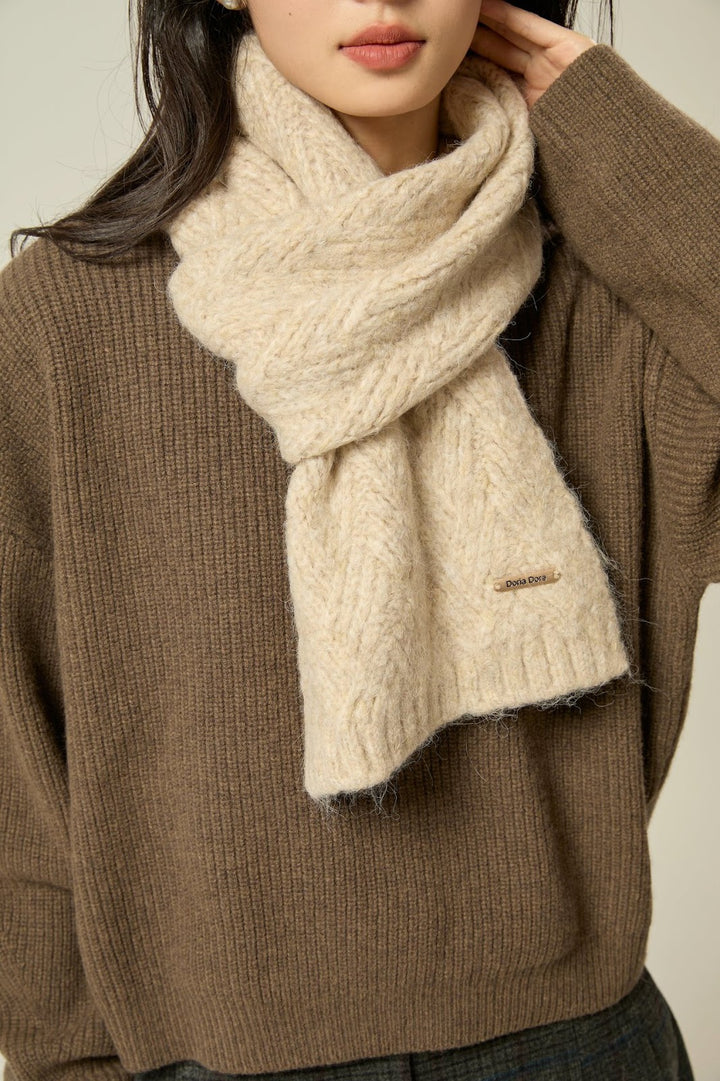 Thick alpaca wool scarf for winter