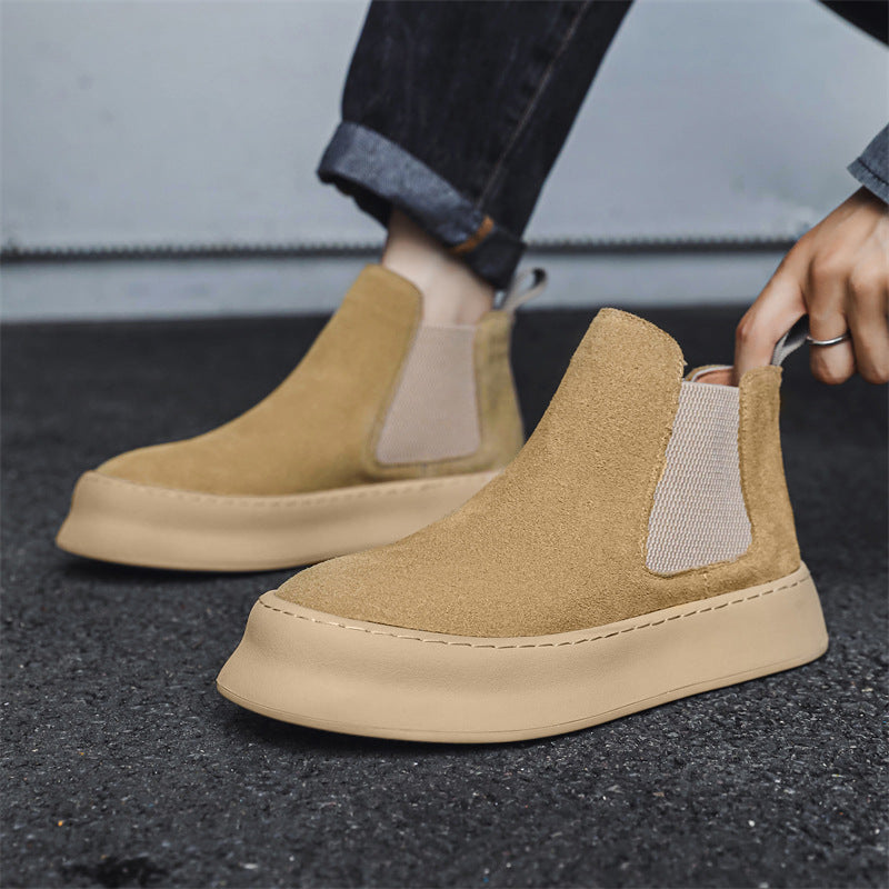 Men's Chelsea Boots, suede look, slip-on, 1203-J