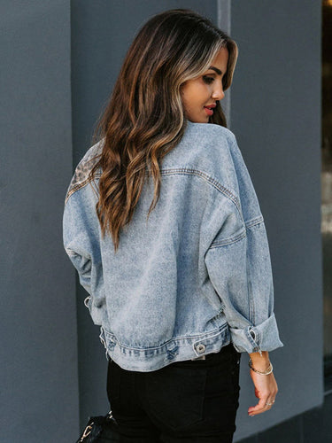 Amarae | Denim jacket with leopard print and rips