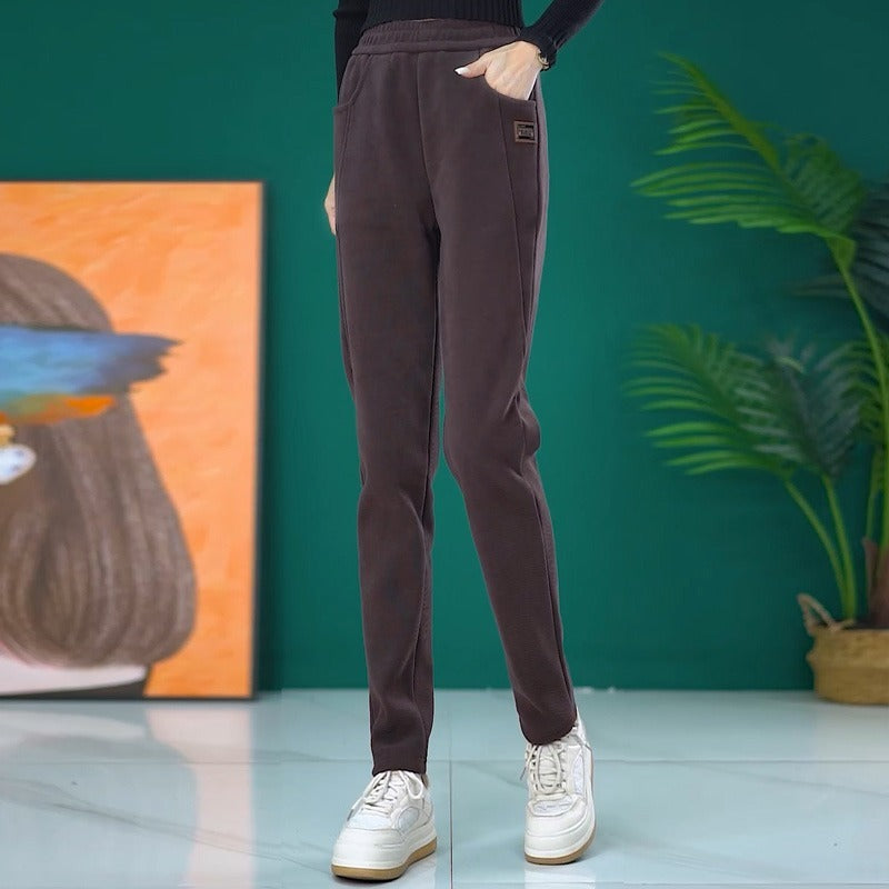 Women's corduroy pants, harem cut, lined