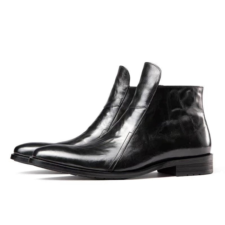 Padded men's Chelsea boots made of leather
