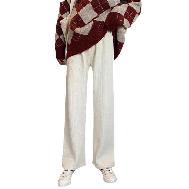 Chenille Wide Pants, loosely cut