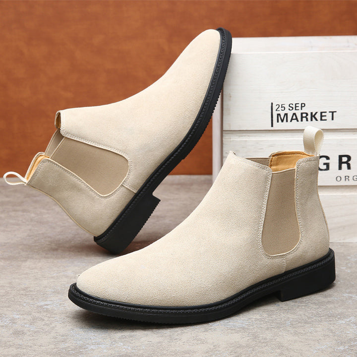 Men's Chelsea boots made of genuine leather, lined