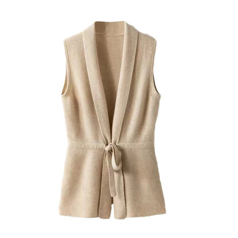 Ladies' wool vest, tailored, knitted