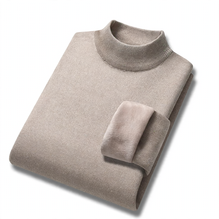 Men's turtleneck sweater, lined, warm, autumn and winter