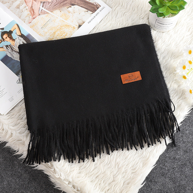 Winter scarf with fringes, 200x70 cm