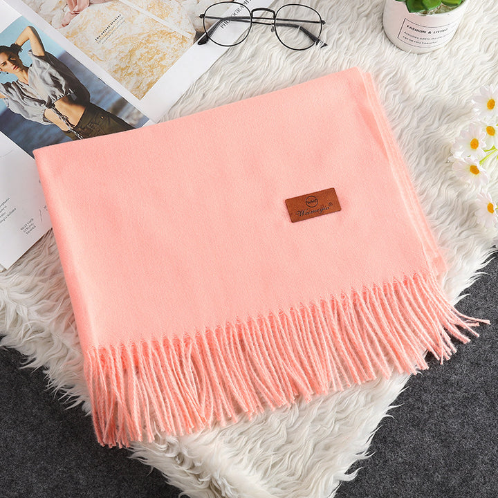 Winter scarf with fringes, 200x70 cm