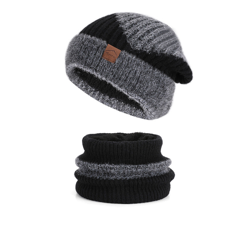 Knit beanie and loop scarf set