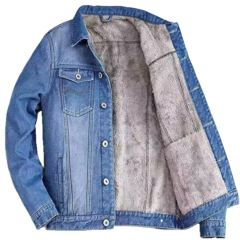 Padded jeans jacket for men