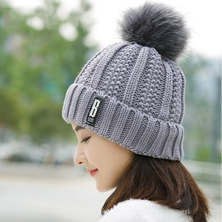 Lined knit beanie and scarf set