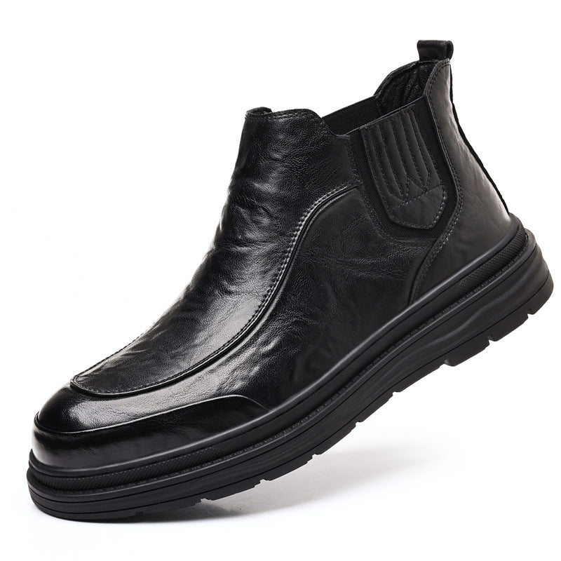 Casual men's Chelsea boots, mid-high shaft