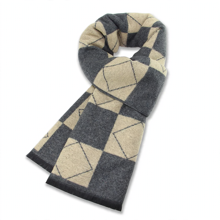 Checked scarf made of wool blend fabric